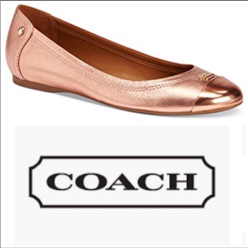 Coach Chelsea Rose Gold Metallic Ballet Flats Women's Size 9